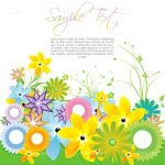 Floral Background with Cheerful Pastel Colors and Sample Text